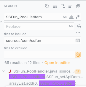 where the SSFUN_PoolListItem invoked