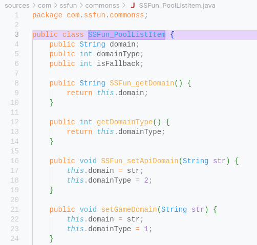 what SSFUN_PoolListItem class
